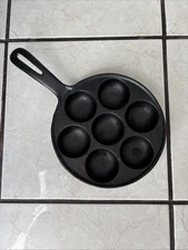 Ebelskiver Pan Cast Iron 7-Hole Danish Pancake Ball Mold