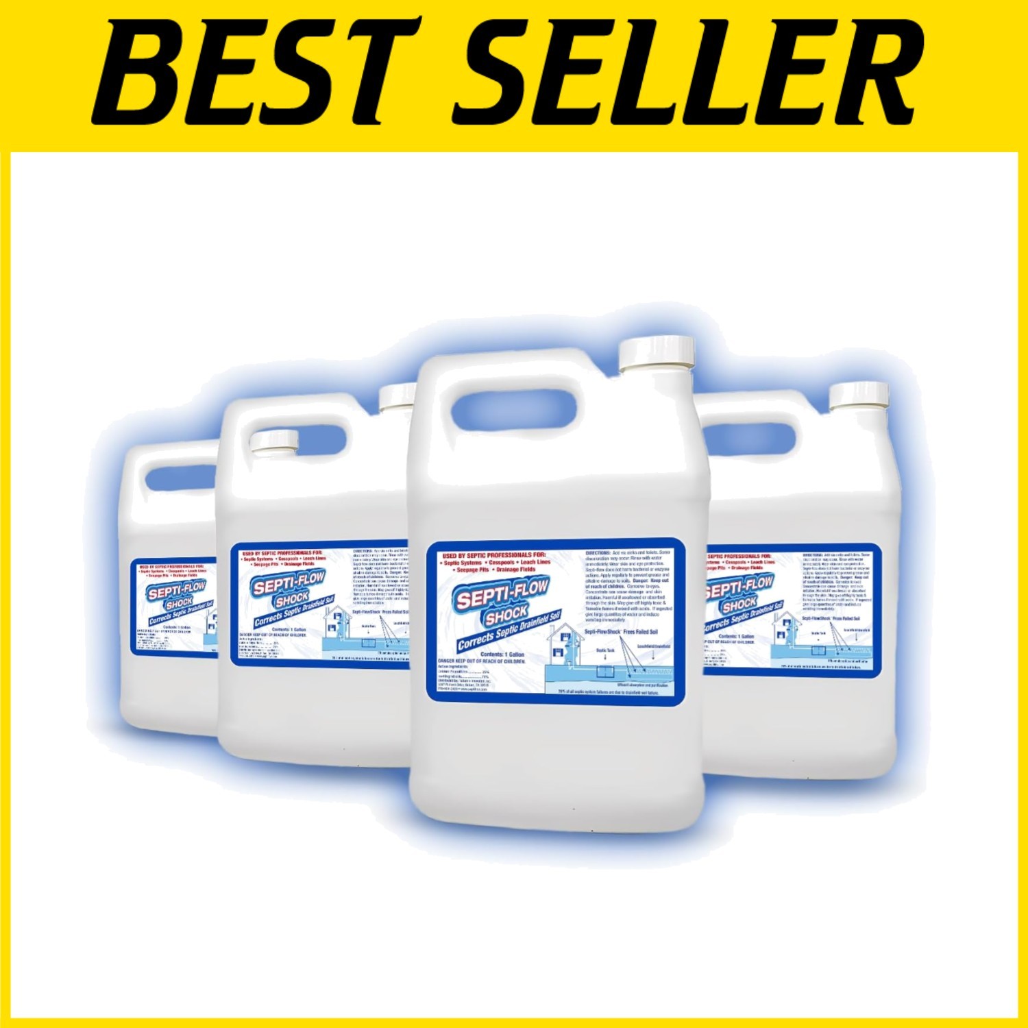 Fast-Acting Drainfield Cleaner - Shock Treatment, 128oz x 4