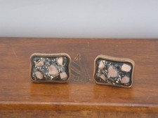 Men's Vintage Gold Tone Rectangle Stone Decoration Cuff Links