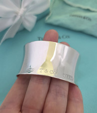 Tiffany & Co. 1837 Wide Cuff Bangle Bracelet in Silver, RRP £1325, UK Hallmarks