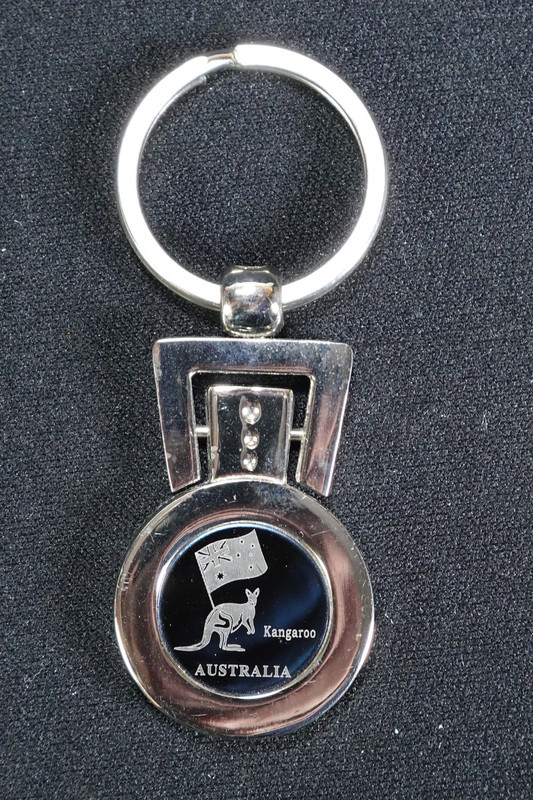 Vintage Heavy-Duty Australia - Kangaroo Souvenir Keychain Swiveling Metal