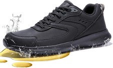 SPIEZ Non Slip Chef Shoes - Lightweight Mens Work Trainers with 9 UK, Black 