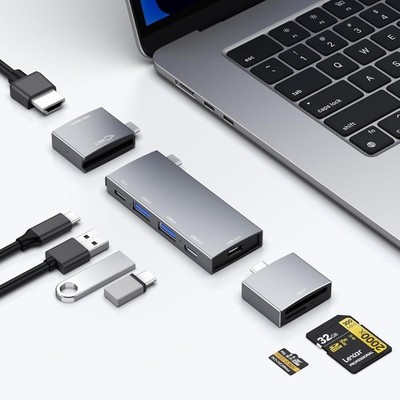 USB-C Hub 7-in-2 | 4K 60Hz HDMI, 2x USB-C, 2x USB-A, SD/MicroSD