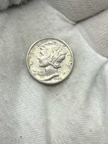 1940-D Mercury Silver Dime AU FREE SHIPPING C188