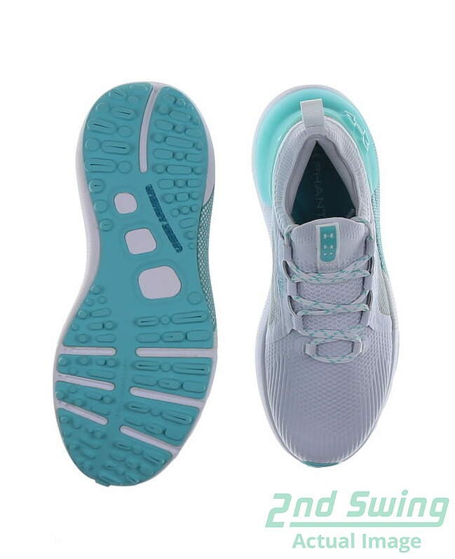New Women Golf Shoe Under Armour Phantom 7 Grey/White/Aqua MSRP $140 3027090-101 thumbnail 3