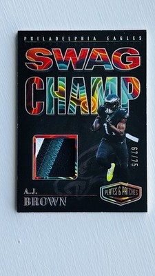 2023 Panini Plates & Patches A.J. Brown Swag Champ Patch Eagles SC-AJB 69/75