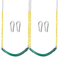 2 Pack Green Swing Seats Heavy Duty with 66" Chain, Swing Set Accessories Rep...