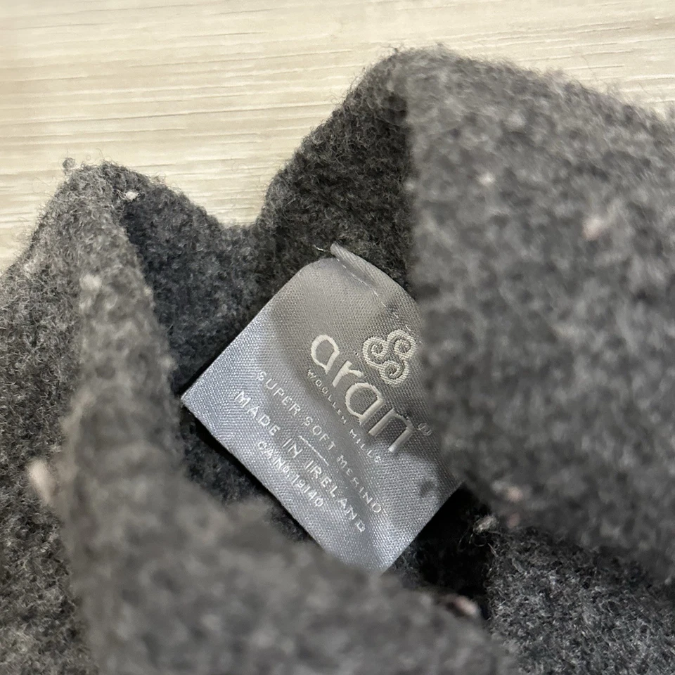 Aran Crafts 100% Merino Wool Shawl Gray Poncho Sweater Cable Knit One Size - Image 3 of 3