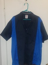 Dickies Men s Two-Toned Twill Short Sleeve Work Shirt 2XL Black/Royal Blue WS508