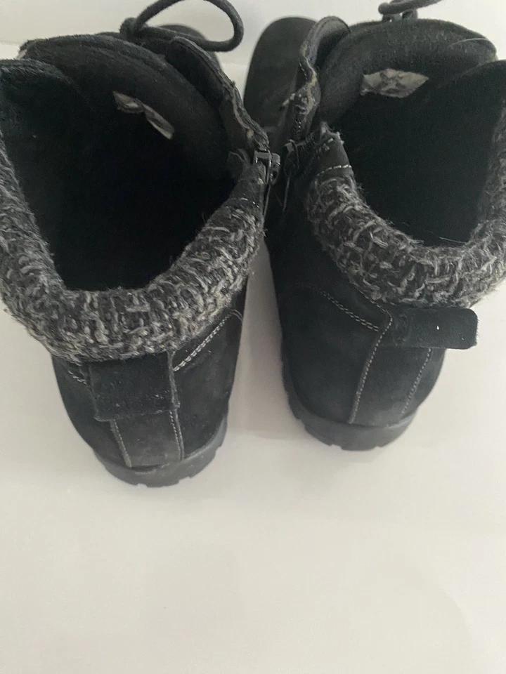 Propet Delaney Mujer Botas,Negro Tobillo Cremallera Cordones Tarjeta Escocesa.CueroTalla 11M Foto 3 de 4