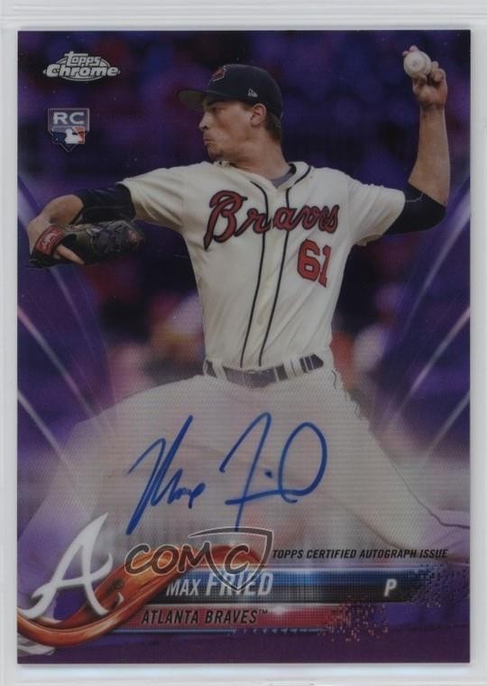 2018 Topps Chrome Rookie Purple Refractor 57/250 Max Fried #RA-MF Auto RC 16i3