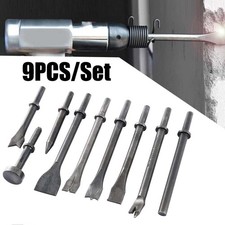 9pcs Air Hammer Chisels Set Carbon Steel Air Chisel Bits Pneumatic Air Hammer