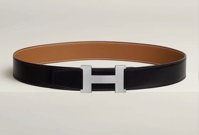 HERMES MEN'S CONSTANCE BELT BUCKLE WITH REVERSIBLE LEATHER STRAP 38MM, SIZE 115