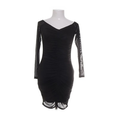 Pamela x NA-KD, Kleid, Größe: M, Off Shoulder Ruched Mesh Dress, Schwarz #qGX