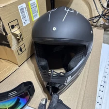 DOT Youth Kids Helmet Dirt Bike Offroad ATV Motocross Full Face Goggles Gloves M