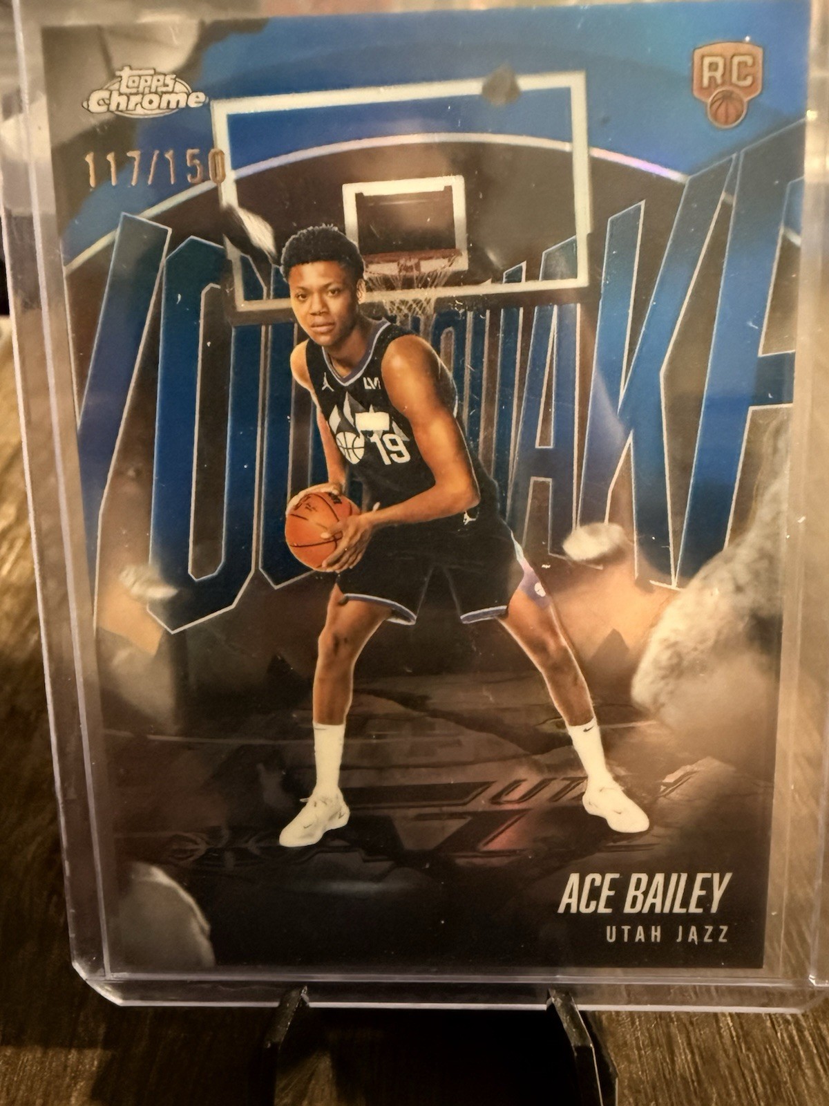 2025-26 Topps Chrome Ace Bailey Youthquake Blue Refractor RC /150 #YQ-5 Jazz