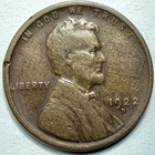 1922-D Lincoln Wheat Cent Penny Semi-Key Date, Circulated Good G Damaged Rim C14