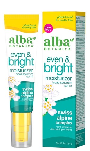 Alba Botanica Even & Bright Moisturizer, Broad Spectrum SPF 15, 2 Oz EXP 3/2025