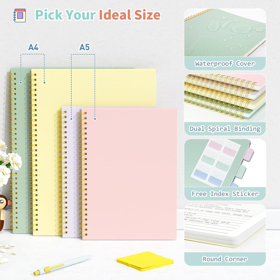 Small Notebook Name Small Spiral Notebook, 4 Pack 5.9