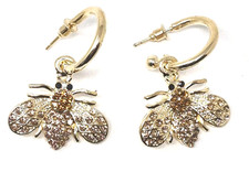 Womens Small Hoop Earrings with Bee - Please Choose