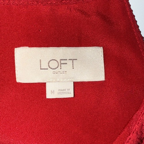 LOFT Outlet Blusa Top Donna Rosso Medio Foderato Senza Maniche Halter Buco della Serratura Schiena - Foto 3 di 6