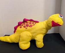 Fisher-Price Yellow Puffalump Dinosaur Roar Brontosaurus Nylon Plush