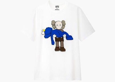 KAWS x UNIQLO T SHIRT LOGO WEIß WHITE SIZE XL X-LARGE NEU