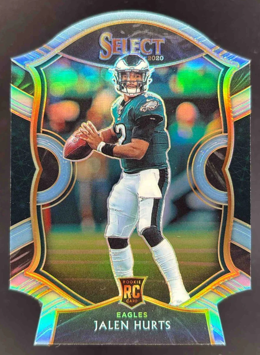 2020 Panini Select Light Blue Prizm Die Cut #50 Jalen Hurts RC Concourse