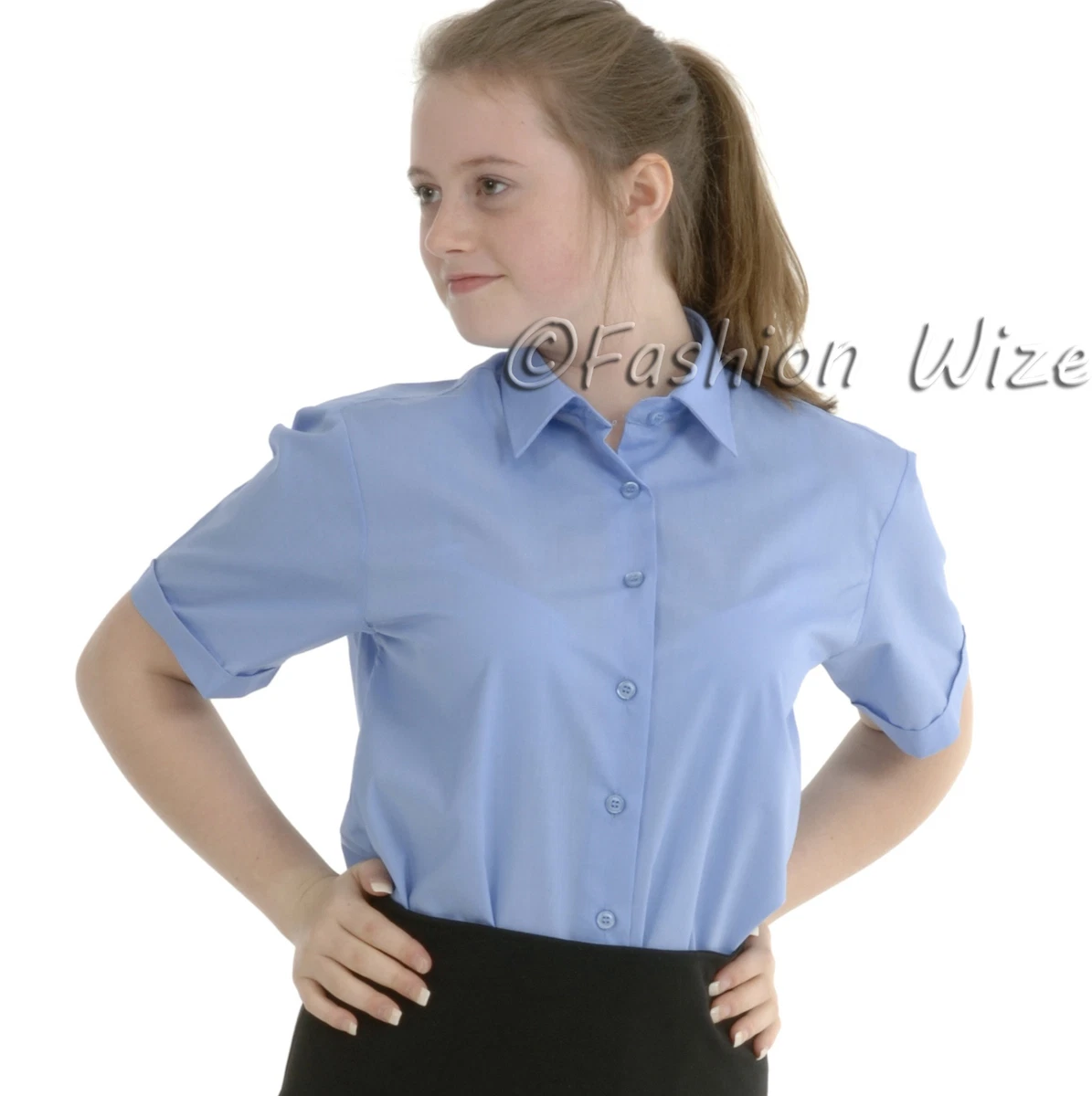 Chemise bleu ciel fille new arrivals