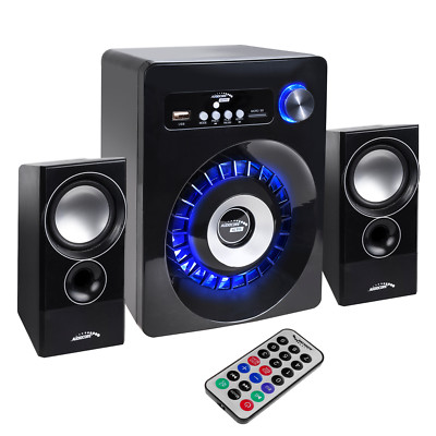 Bluetooth Multimedia Lautsprecher Subwoofer Fernbedienung Radio AUX USB SD Mp3