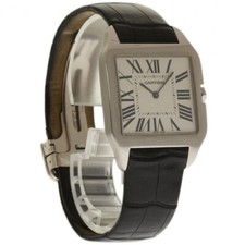 Cartier Men's Santos Dumont | 35mm | 18k White Gold | Roman Dial | Leather Band