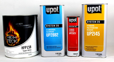 Super White Basecoat Paint Gallon Toyota 040 HIGH TECK HFP158, Clearcoat,Reducer