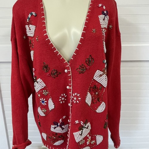 Christmas cardigan v-neck sweater with 