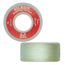 Silkon Bead Stringing Cord Size #1 White 20 yd spool. Made in Switzerland