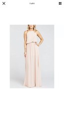 Show Me Your Mumu Heather Halter Slit Dress, Dusty Blush Crisp, L
