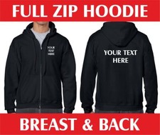 Zipped Hoodie Zipper Hoody Custom Printed Workwear Team Club Personalised