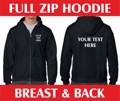 Zipped Hoodie Zipper Hoody Custom Printed Workwear Team Club Personalisiert
