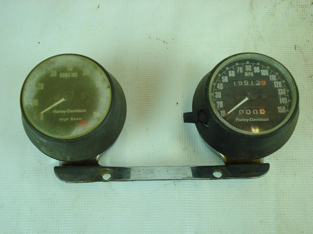 HARLEY IRONHEAD SPORTSTER GAUGE CLUSTER SET SPEEDOMETER TACHOMETER SPEEDO TACH eBay