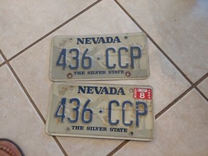 Nevada 1997 Auto License Plate Vintage Set  Silver State Collector ABE 9118