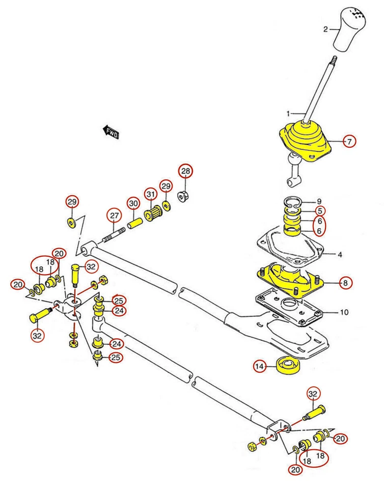 Shift Linkage Bushings and Boots | Geo Metro Suzuki Swift | Make Your Own Kit!