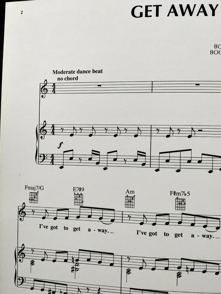 1992 Get Away Sheet Music Bobby Brown Piano Vocal Guitar NOS RARE - Image 2 of 4