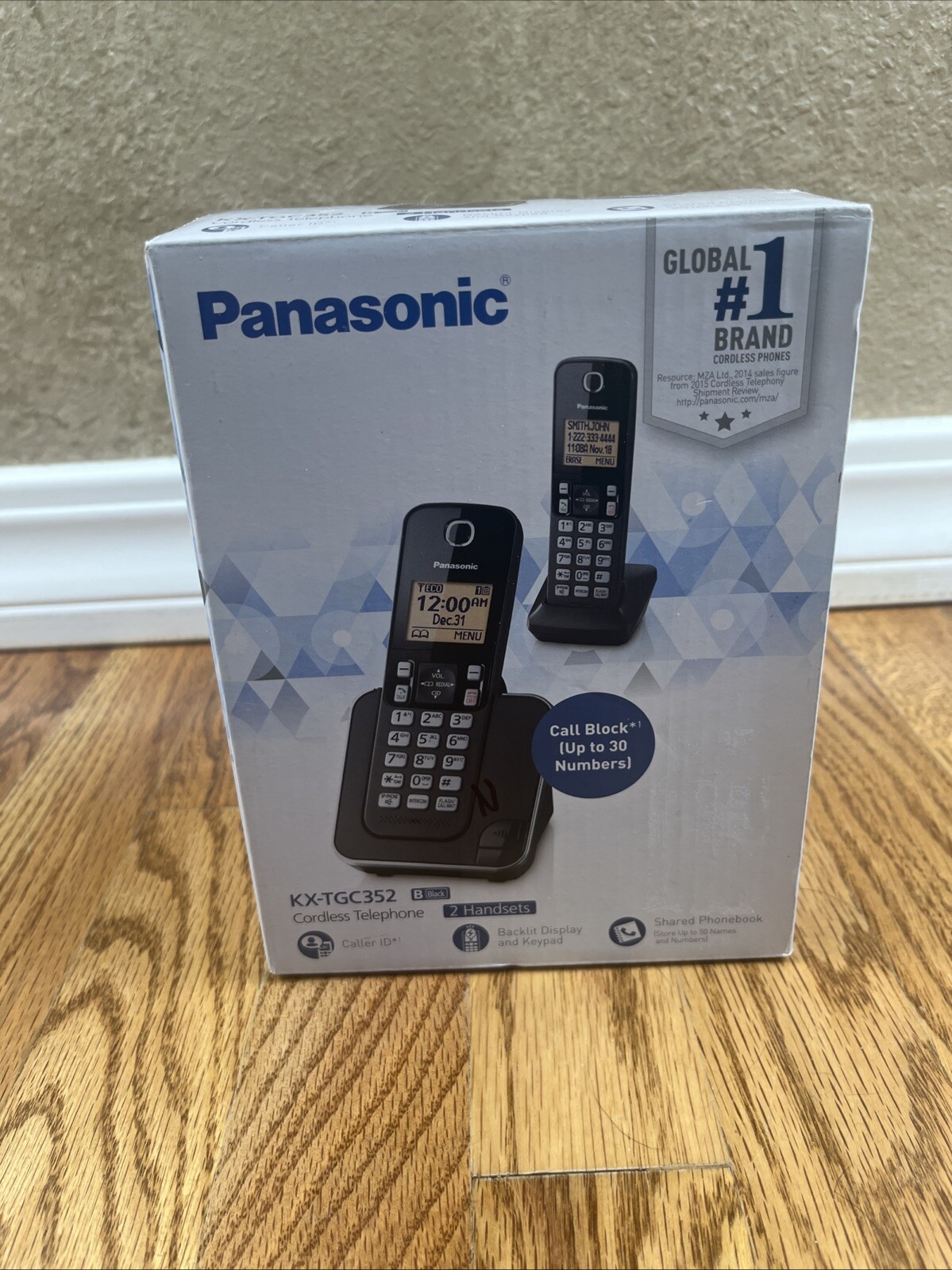 Panasonic - KX-TGC352B DECT 6.0 Expandable Cordless Phone System - Black