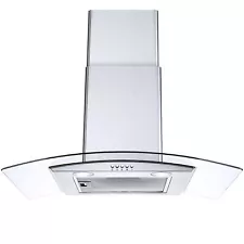 30 inch Tieasy Wall Mount Range Hood Kitchen Vent 450CFM Tempered Glass 3-Speed