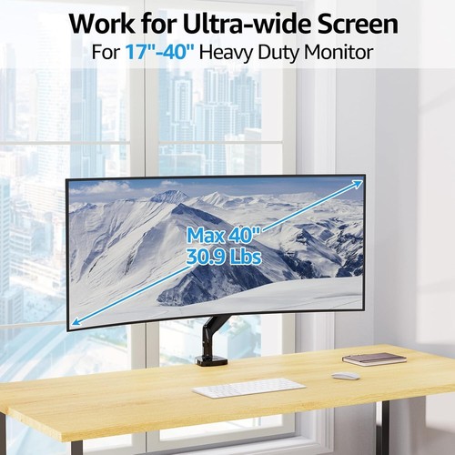 Effortless Ergonomic Monitor Arm for Larger Screens - 360° Rotation & USB Ports - Picture 4 of 11