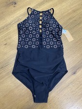 Kona Sol High Coverage One Piece Swimsuit NWT Small Women  s Gorgeous Accents   