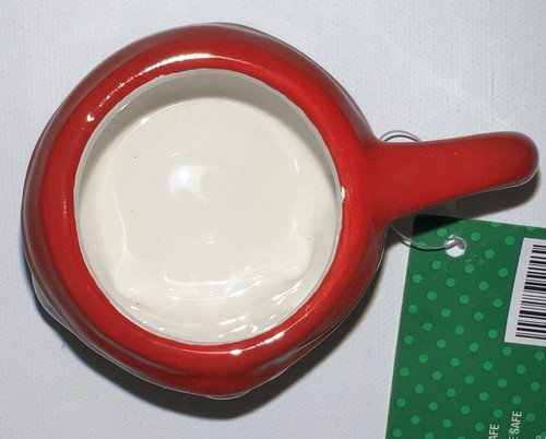 Mini tazza Babbo Natale Knome 2 oz tazza ceramica natalizia slitta campana bistrot rosso grigio nuova con etichette - Foto 4 di 11