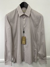 Men Burberry Formal Shirt Slim Fit Made In Italy Size 38 15