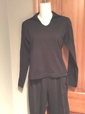 Vintage Hidden Heart 2 piece Black TrackSuit S/M Joger Pants Top