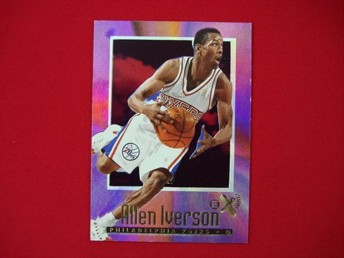 ALLEN IVERSON ROOKIE 1996-97 SKYBOX EX 2000 BASKETBALL CARD #53 RC DIE-CUT