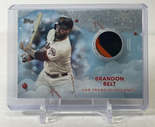 BRANDON BELT 2020 Topps Walmart Holiday Metallic Relic 07/10 - Giants, Blue Jays